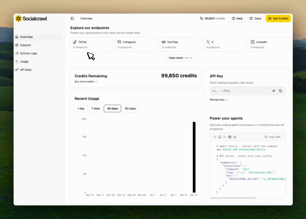 Claude Code Social Media scraping socialcrawl